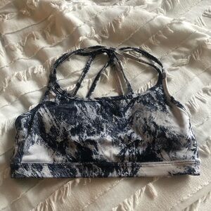 Strappy Blue Tie Dye Sports Bra from 90 Degrees in Small